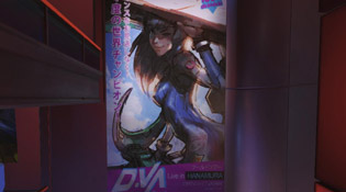 Hana D.Va en affiche dans Overwatch