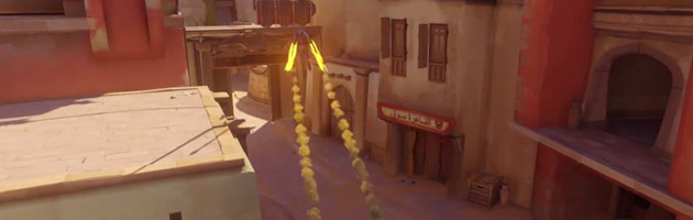 Les réacteurs de Pharah permettent de garder un vol stationnaire ou de rejoindre un point