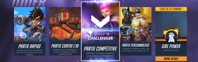 Menu des parties compétitives dans Overwatch