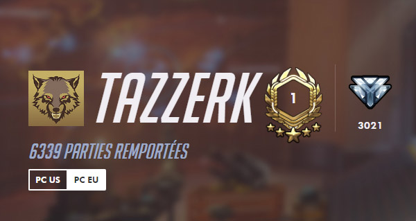 le joueur tazzerk atteint le niveau 1801 dans overwatch