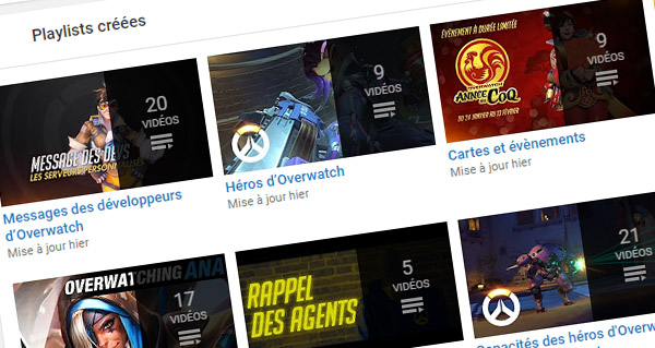 des videos privees sur les differentes chaines youtube d'overwatch