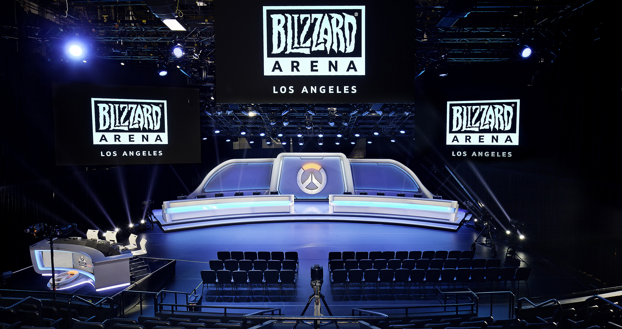 Pour l'instant les matchs se jouent à la Blizzard Arena à Los Angeles