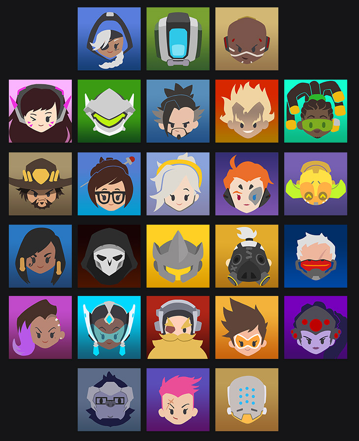 26 nouvelles icônes des héros d'Overwatch