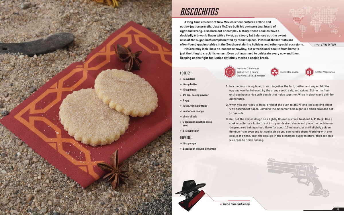 Livre de cuisine Overwatch : Recette du bizcochito du Nouveau-Mexique