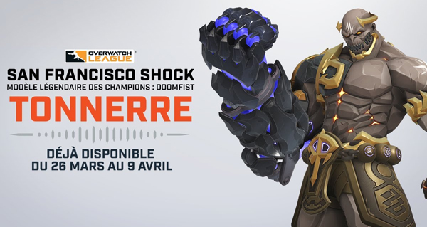 overwatch league : le skin tonnerre pour doomfist, du 26/03 au 09/04