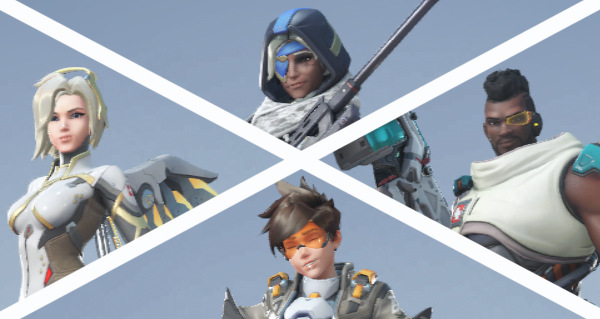 overwatch 2 : les nouveaux skins standards de tracer, ana, ange et baptiste