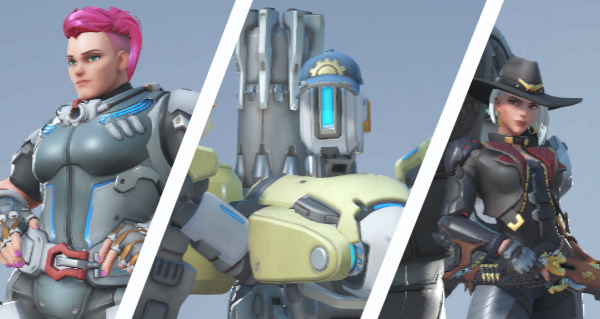 overwatch 2 : les nouveaux skins standards de zarya, ashe et bastion